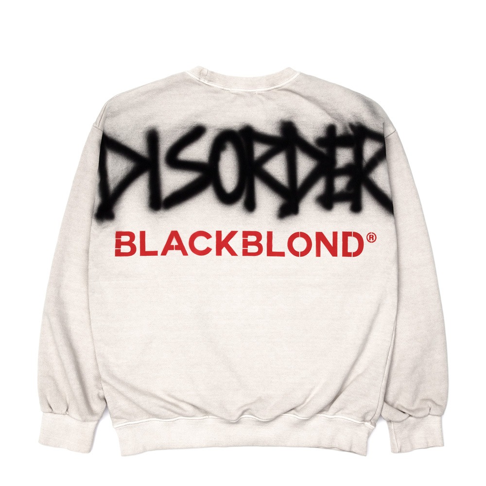 BBD Disorder Patch Sprayed Custom Pigment Crewneck Sweatshirt (Ivory)