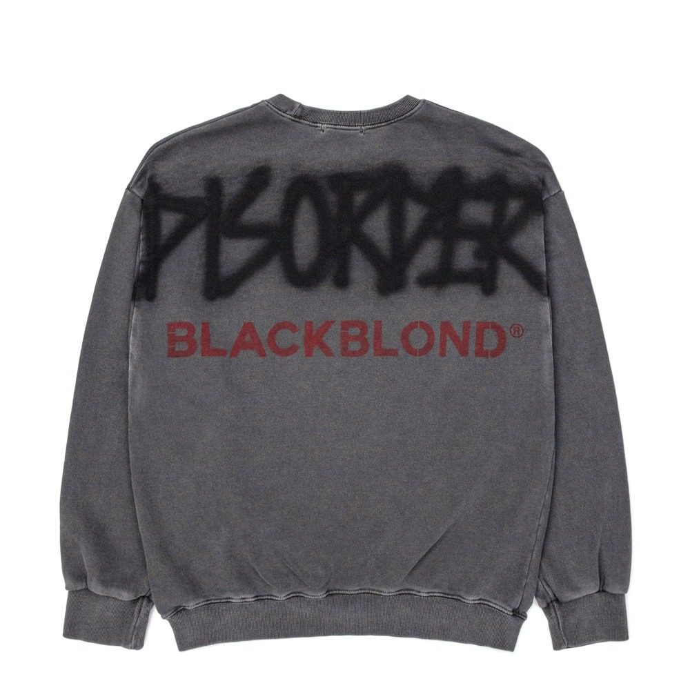 BBD Disorder Patch Sprayed Custom Pigment Crewneck Sweatshirt (Charcoal)
