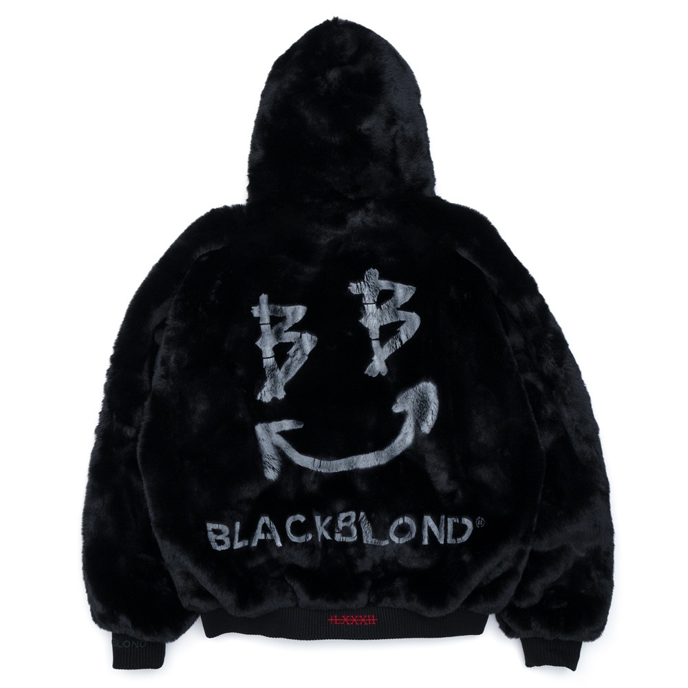 BBD Sprayed Smile Logo Fur Hood Jacket (Black)