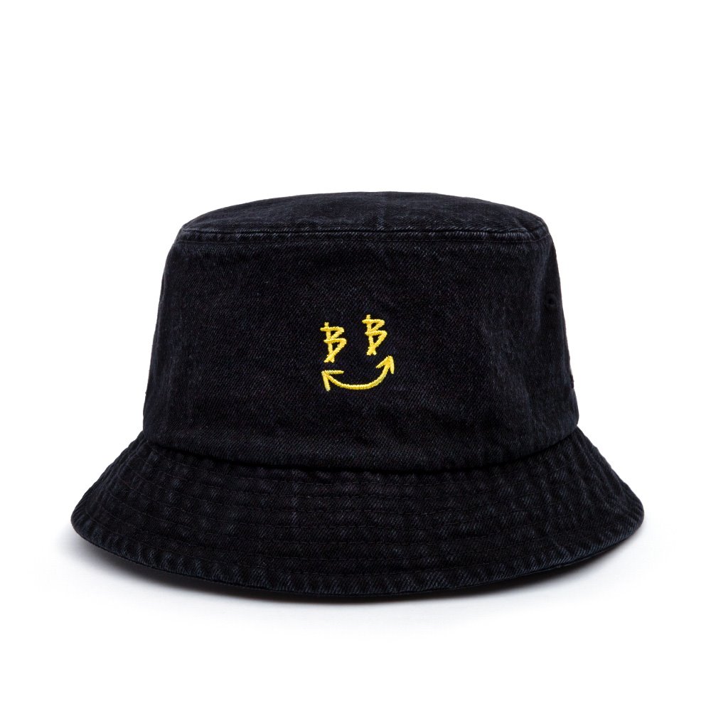 BBD Smile Logo Denim Bucket Hat (Black)