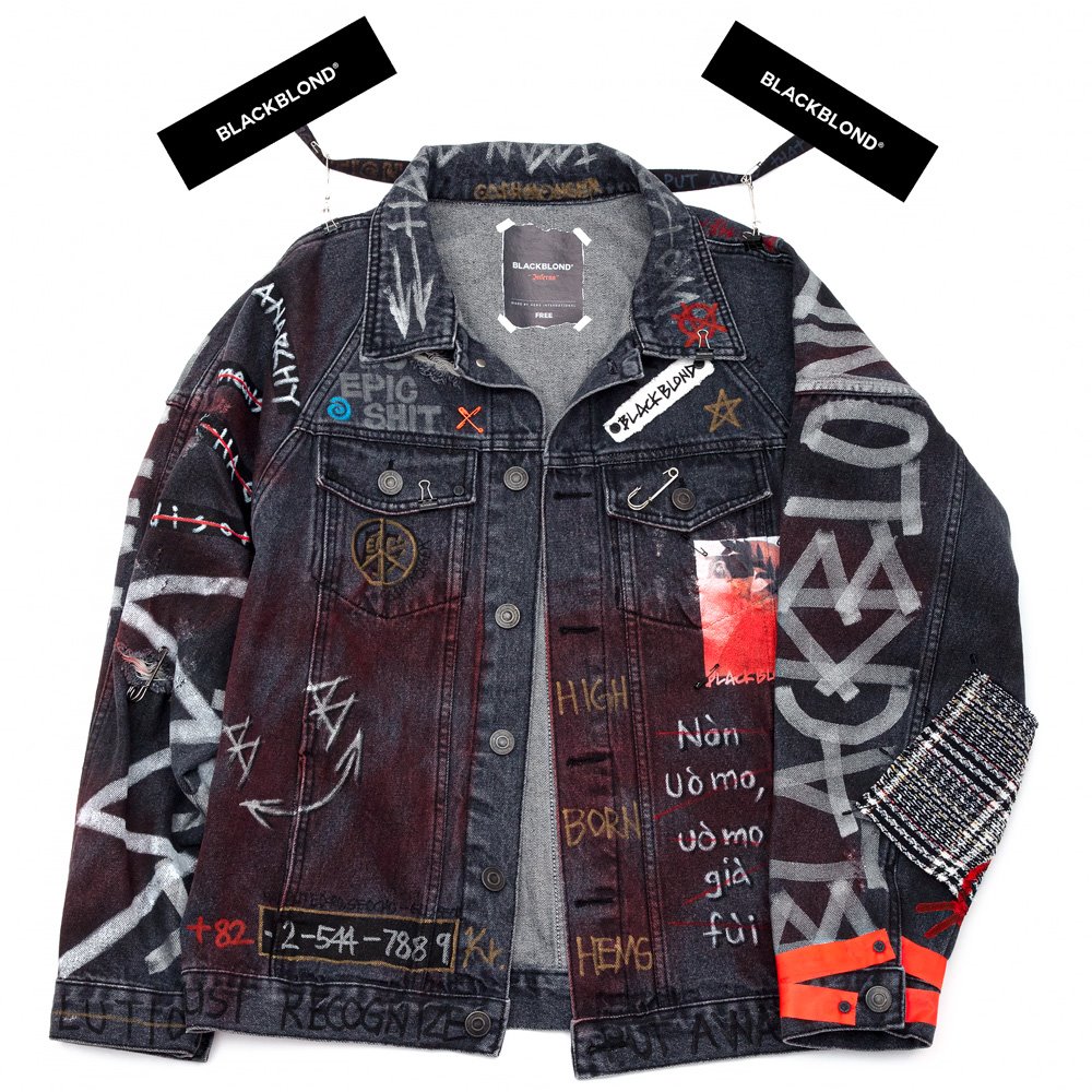 [Pre-Order] BBD Inferno Graffiti Denim Jacket (Charcoal)