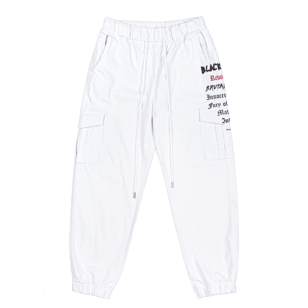 BBD History Smile Logo Cargo Jogger Pants (White)
