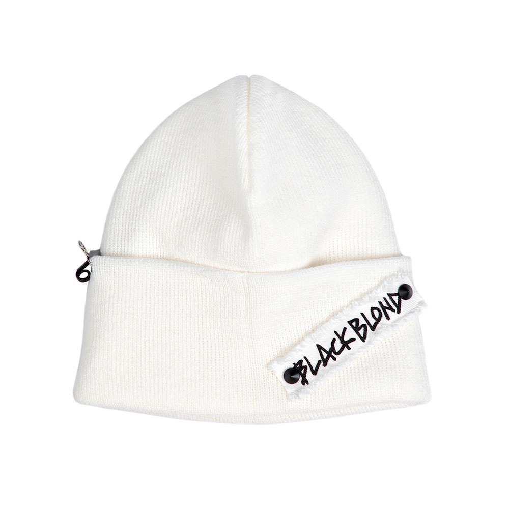 BBD Side Patch Long Beanie (White)
