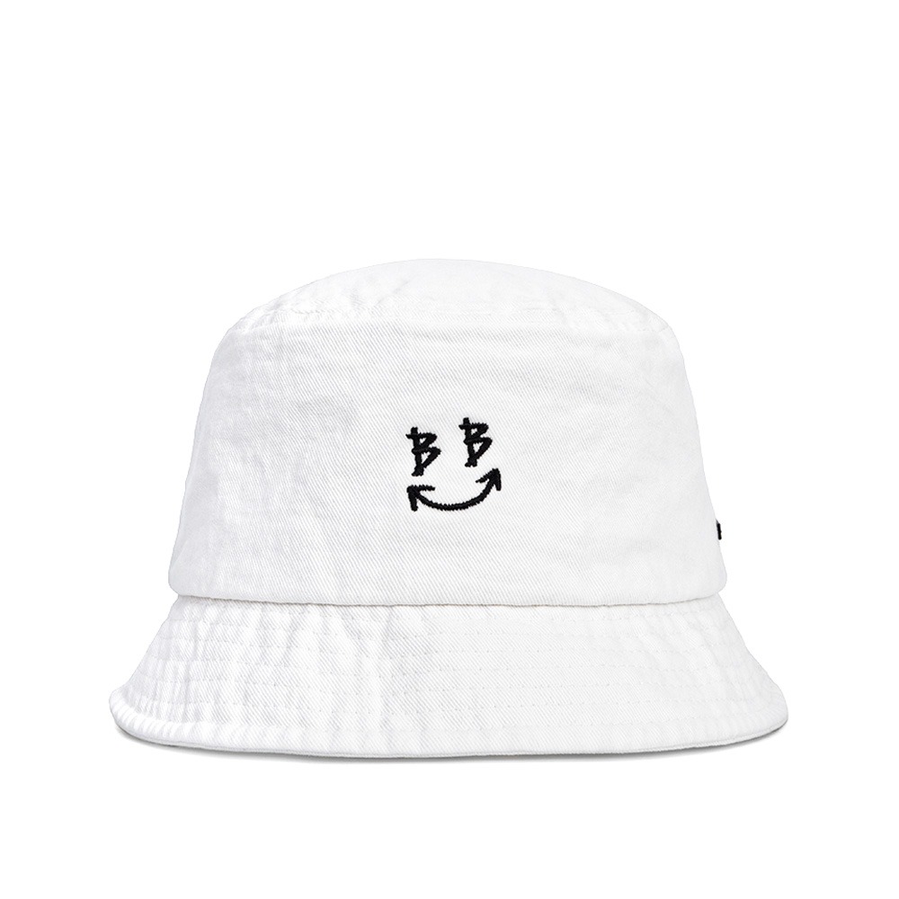 BBD Smile Logo Denim Bucket Hat (White)